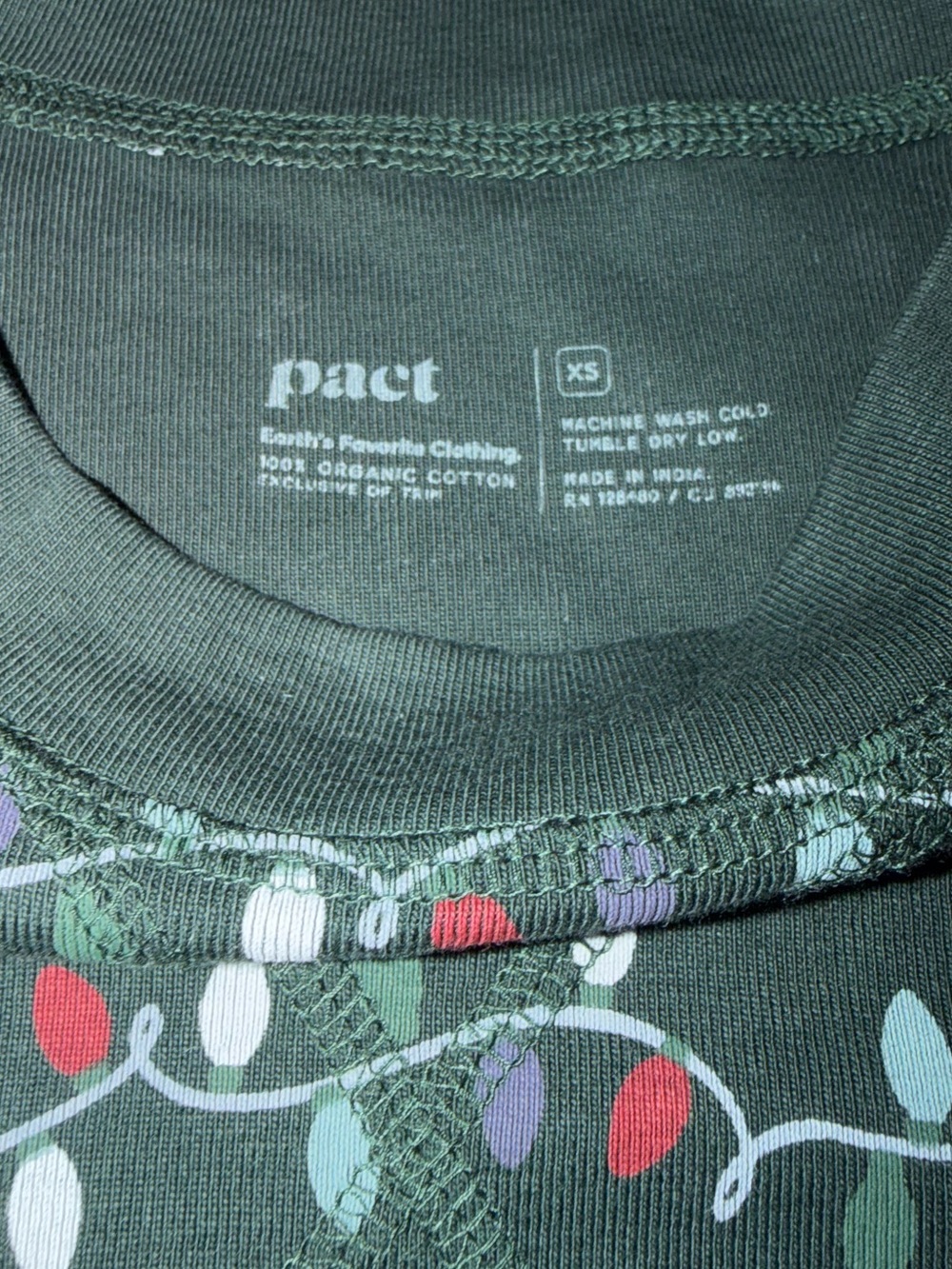 Pact Hibernation One For All Holiday Pajama set- XS - Picture 3 of 3